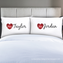 Wholesale Cotton Custom Printed Pillow Cases Couples Pillow Cases